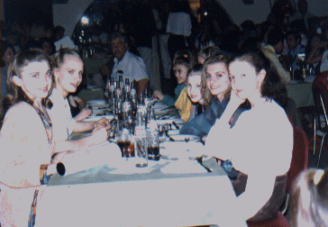 Larissa Lukyanenko, Olga Gontar, Tatiana Ogrizko and Evgenia Pavlina at a party